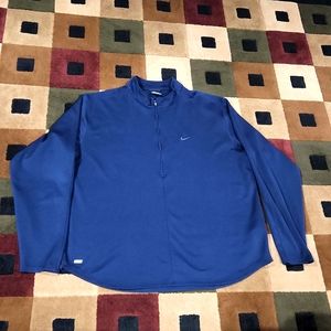 Men's Nike Dri fit 1/2 zip pull over long sleeve mock turtle neck shirt. 2XL